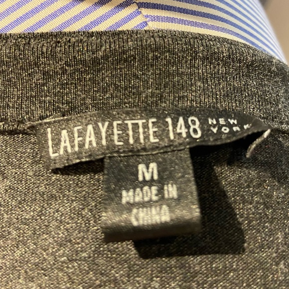 Lafayette 148 Heather Gray Knot Front Sweater – Size M - Picture 2 of 5